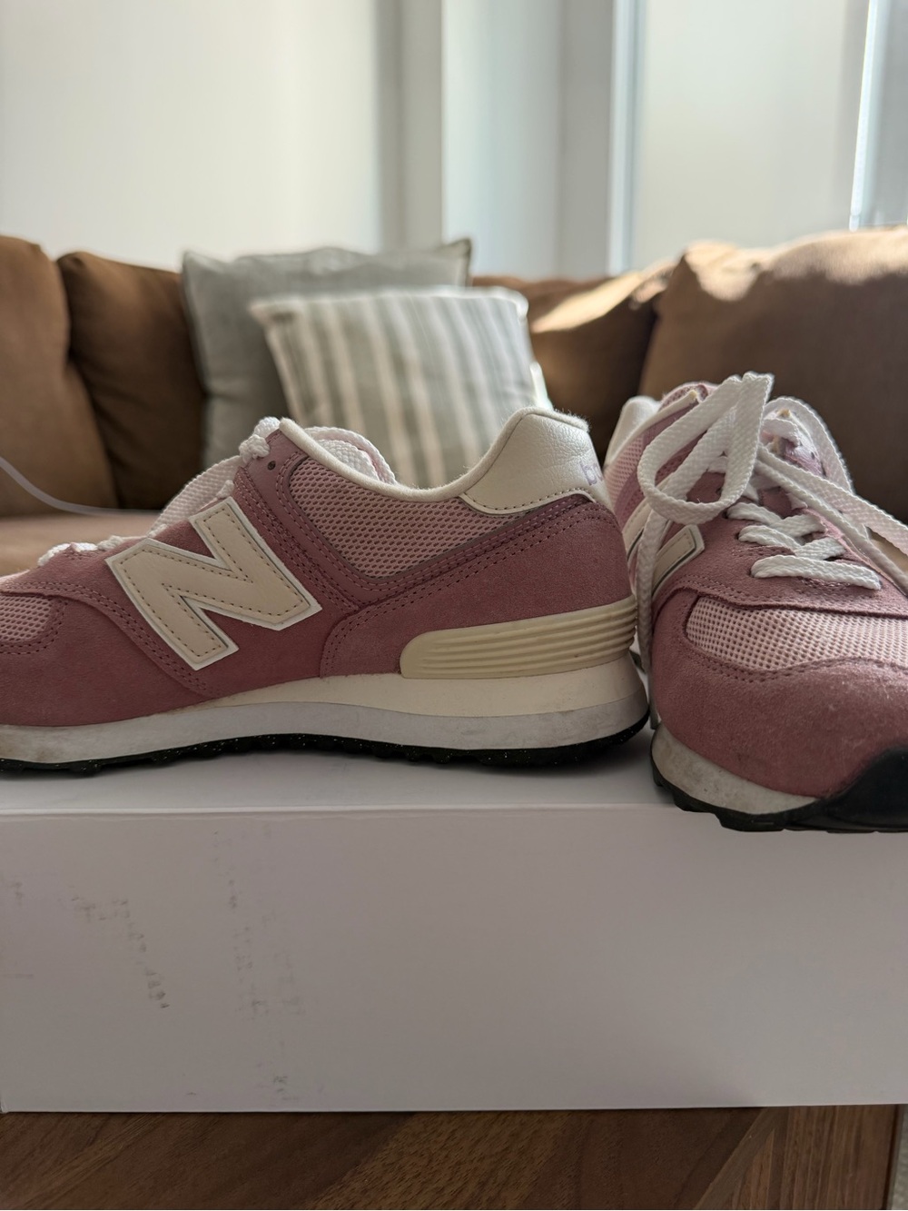 New Balance Women's 574 Sneakers in Rose/White